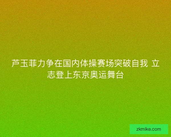 芦玉菲力争在国内体操赛场突破自我 立志登上东京奥运舞台 芦玉菲力争在国内体操赛场突破自我 立志登上东京奥运舞台
